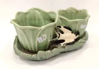 MCCOY DOUBLE VASE WITH BIRDS - CRACKED