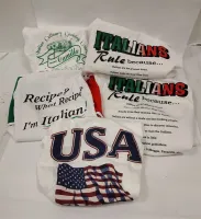 FOUR KITCHEN APRONS MOSTLY ITALIAN THEME