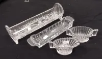HOFBAUER GERMAN BIRD CRACKER DISH, HEISEY CREAMER/SUGAR, AND MORE