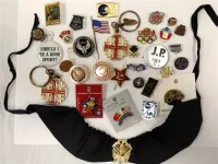 COLLECTION OF PINS AND A BELT/SASH