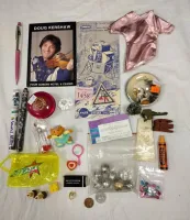 SMALL COLLECTIBLES: NASA TOURS, KERSHAW, PENS, YOYO, BELLS, EYEGLASSES REPAIR KIT AND M-O-R-E
