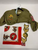 BOY SCOUT SHIRT, COWBOY SCARF, PATCHES