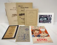 EPHEMERA: BELLEVUE NEBRASKA, ROYAL RECIPE, ARCHERY TARGET, NAILS CATALOG BOOK
