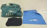 VINTAGE BRITISH AIRWAYS BAG, GREYHOUND PILLOW/TOTE, BAG