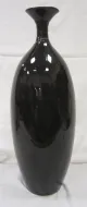 TALL CONTEMPORARY NARROW NECK BLACK POTTERY VASE