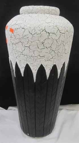 LARGE TEXTURED PLASTER FLOOR VASE