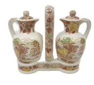 NASCO MOUNTAIN WOODLAND PORCELAIN CRUET SET