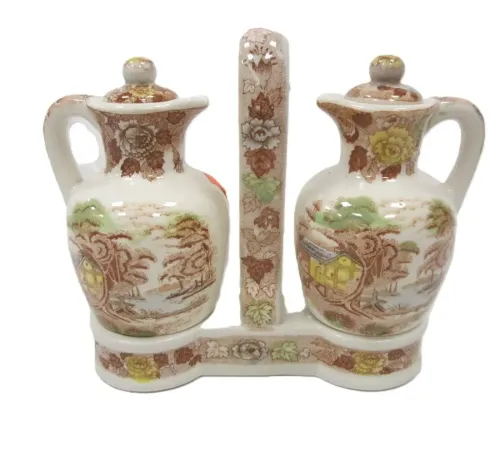 NASCO MOUNTAIN WOODLAND PORCELAIN CRUET SET