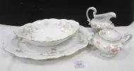 JOHANN HAVILAND BAVARIA GERMANY PORCELAIN: LARGE PLATTER, SERVING BOWL, CREAMER & SUGAR