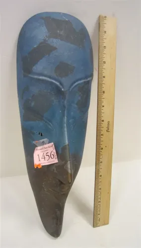 PAINTED PORCELAIN MASK SCULPTURE-AREA OF PAINT MISSING ON FRONT
