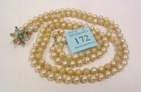AS IS MARVELLA PEARL NECKLACE WITH FACTED GLASS CLASP