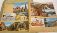 COLLECTION OF VINTAGE POSTCARDS, MOST GLUED, SOME WILL COME LOOSE