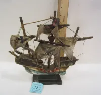 SMALL WOODEN SHIP'S MODEL