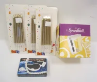 CANDLES, SPEEDBALL PRESS (PRINTING), MAGNIFIER KEY CHAIN