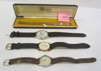 THREE WATCHES, WATCH BAND AND WATCH BOX