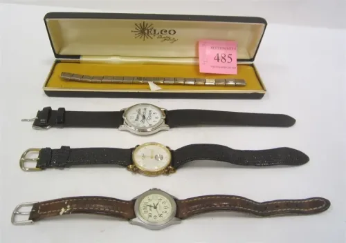 THREE WATCHES, WATCH BAND AND WATCH BOX