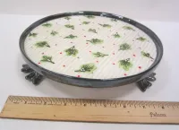 PORCELAIN ROUND FOOTED TRAY