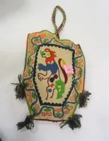 VINTAGE KASHMIR CREWEL EMBRODIERED WOOL & COTTON BAG