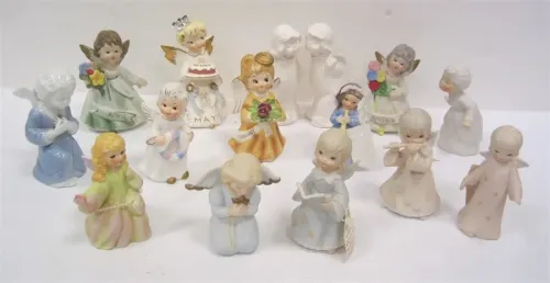 COLLECTION OF PORCELAIN GIRLS AND ANGELS, ALL VINTAGE