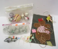CHRISTMAS ORNAMENTS, OLD PLASTIC CAKE DECORATIONS