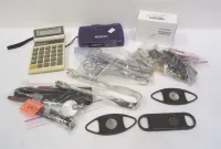 CALCULATOR, BUSHNELL, SMALL PADLOCKS, SCISSORS AND MORE