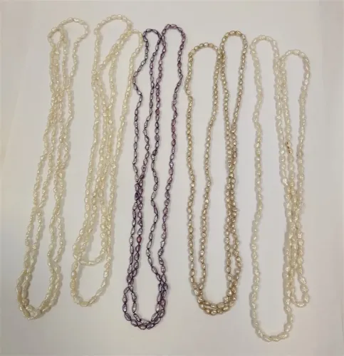 FIVE STRANDS OF FRESH WATER PEARLS