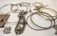 SILVER AND GOLD TONE JEWELRY - EARRINGS, BRACELETS