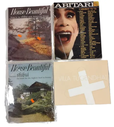 TWO VINTAGE HOUSE BEAUTIFUL MAGAZINES, ABITARI MAGAZINE AND BOOK " VILLA TUGENDHAT