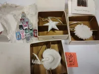 CHRISTMAS ORNAMENTS: THREE MARGARET FURLONG AND ONE HALLMARK CELL PHONE TOWER