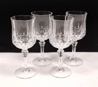 FOUR CRYSTAL WINE GOBLETS