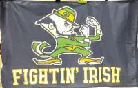 NOTRE DAME FIGHTING IRISH FLAG INCLUDES CLOVER THEME CLOTH